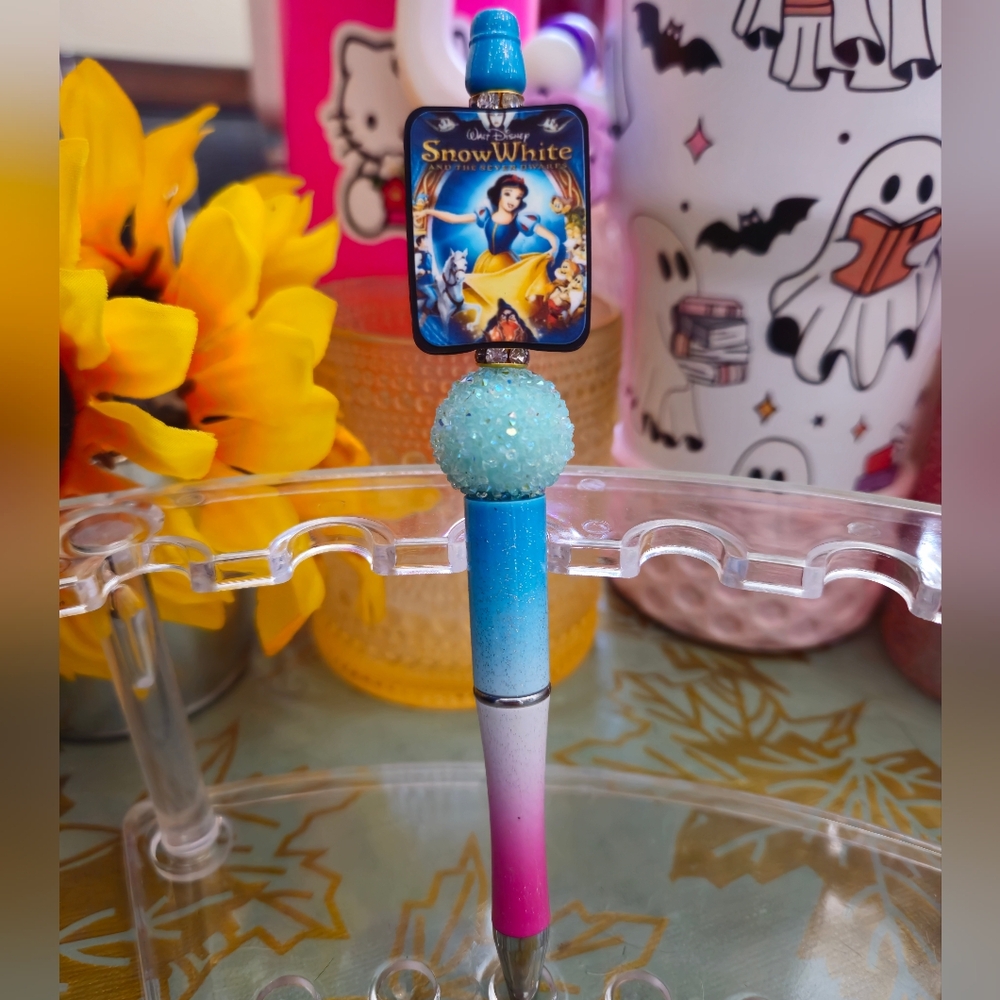 Snow White Gradient Pen with Glitter
